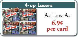 Real Estate 4-up Laser Postcards