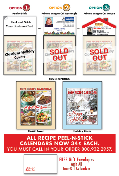 Recipe Tear Off Magnetic Calendars For Real Estate Agents