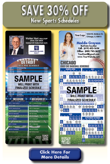 Real Estate Sports Schedules