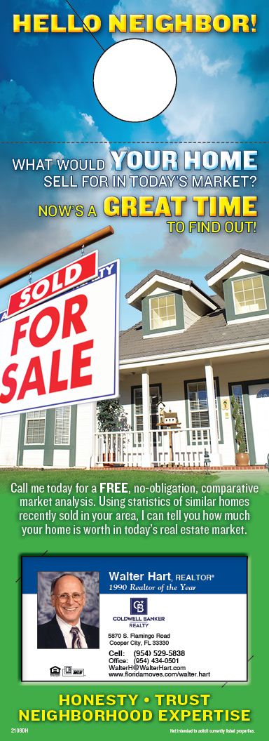 Real Estate Door Hangers with Business Card | ReaMark