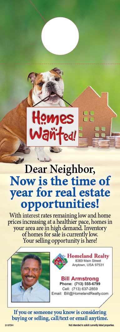 Real Estate Door Hangers with Business Card | ReaMark