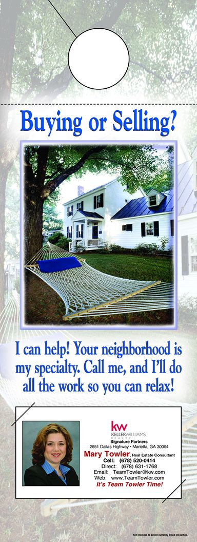Real Estate Door Hangers with Business Card | ReaMark
