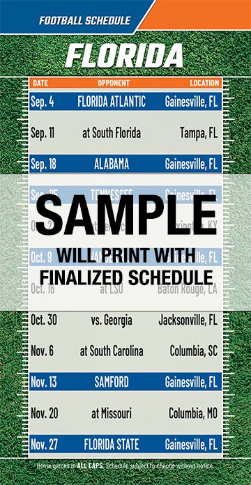 ReaMark Products: Florida College Football Schedules