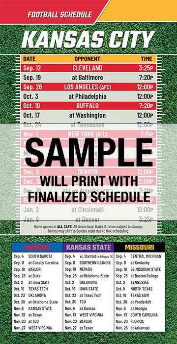 ReaMark Products: Kansas City Football Schedules