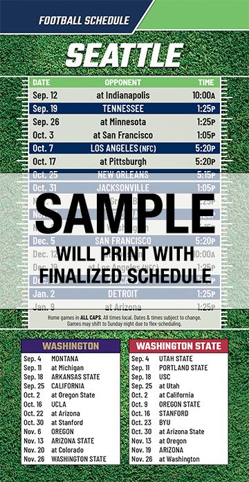 ReaMark Products: Seattle Football Schedules