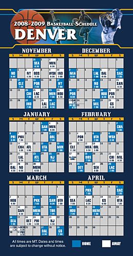 ReaMark Products: Denver Basketball Schedule