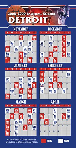 ReaMark Products: Detroit Basketball Schedule