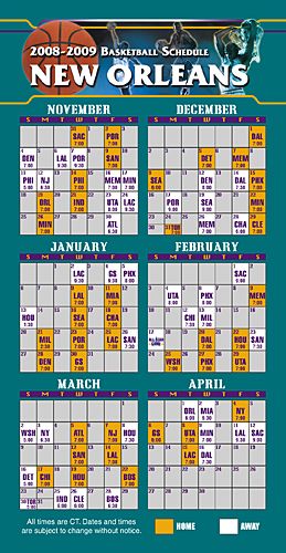 ReaMark Products: New Orleans Basketball Schedule