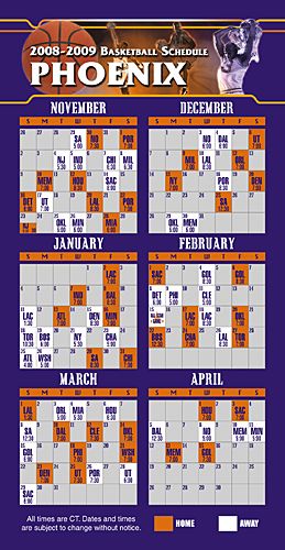 ReaMark Products: Phoenix Basketball Schedule
