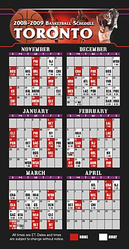 ReaMark Products: Toronto Basketball Schedule