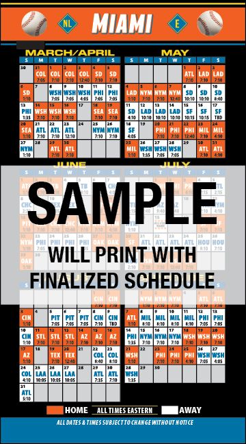 Real Estate Business Card Baseball Schedules