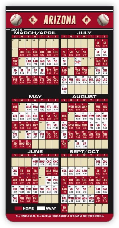 ReaMark Products: Arizona Baseball Schedule