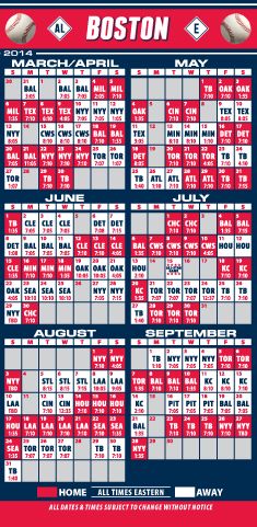 ReaMark Products: Boston Baseball Schedule