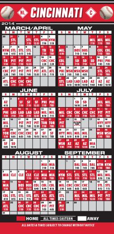 ReaMark Products: Cincinnati Baseball Schedule