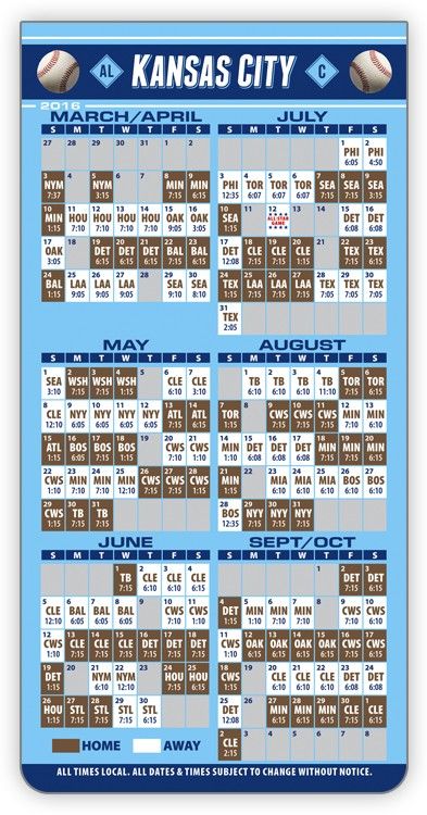 ReaMark Products: Kansas City Baseball Schedule