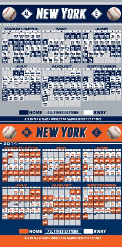 ReaMark Products: New York (AL/NL) Baseball Schedule
