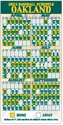 ReaMark Products: Oakland Baseball Schedule