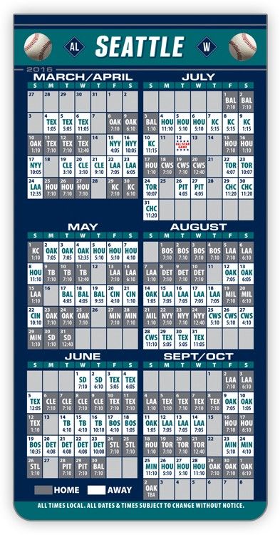ReaMark Products: Seattle Baseball Schedule