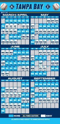ReaMark Products: Tampa Bay Baseball Schedule