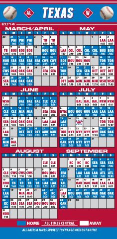 ReaMark Products: Texas Baseball Schedule