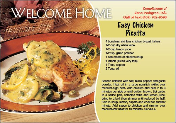 Real Estate Recipe Cards 