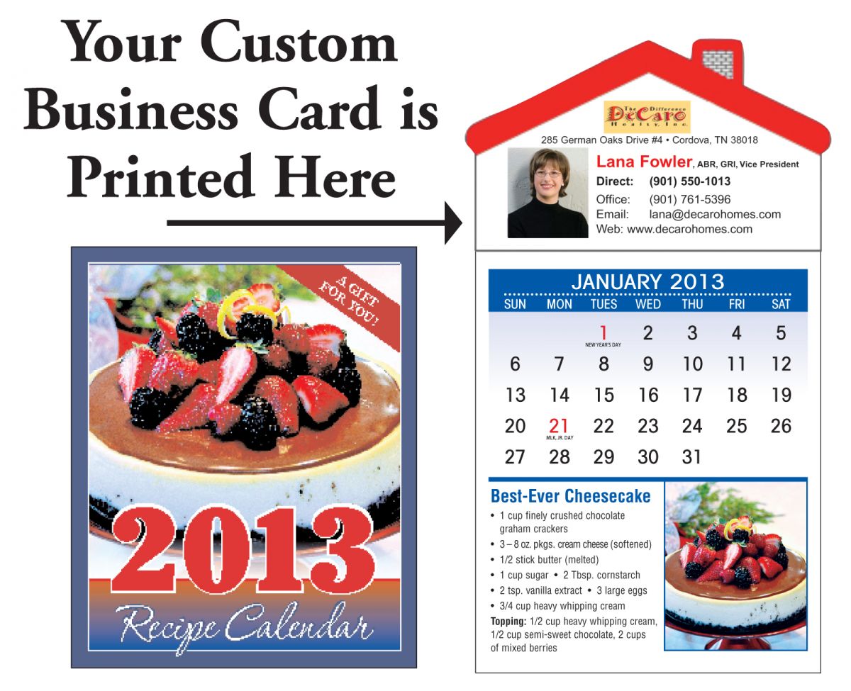 ReaMark Products: Recipe Magna-Cal<br>House Shaped Magnet Calendar