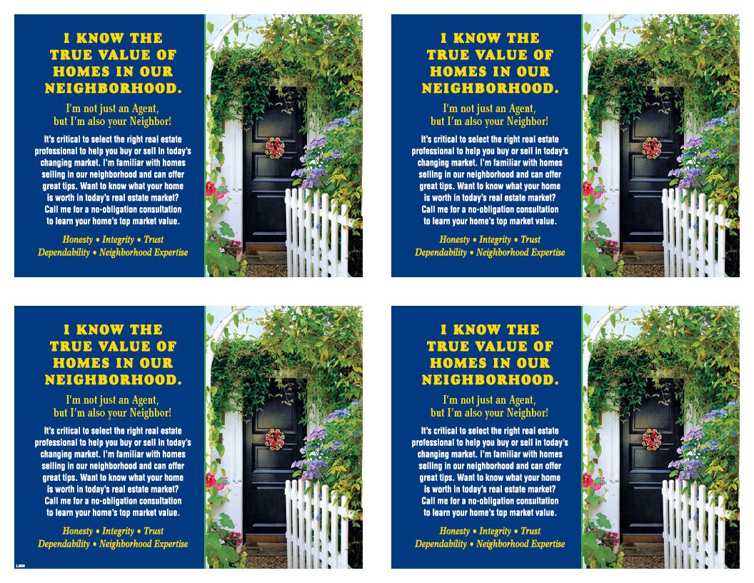 ReaMark Real Estate Postcards - Full Color 4-Up Laser Postcards