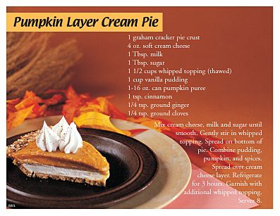 ReaMark Products: Pumpkin Layer Cream Pie