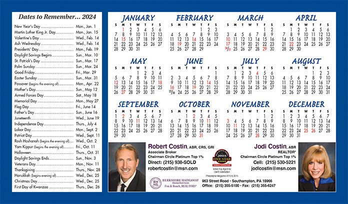 Real Estate Jumbo Postcard Calendars