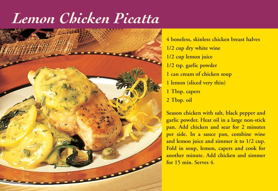 ReaMark Products: July: Lemon Chicken Picatta