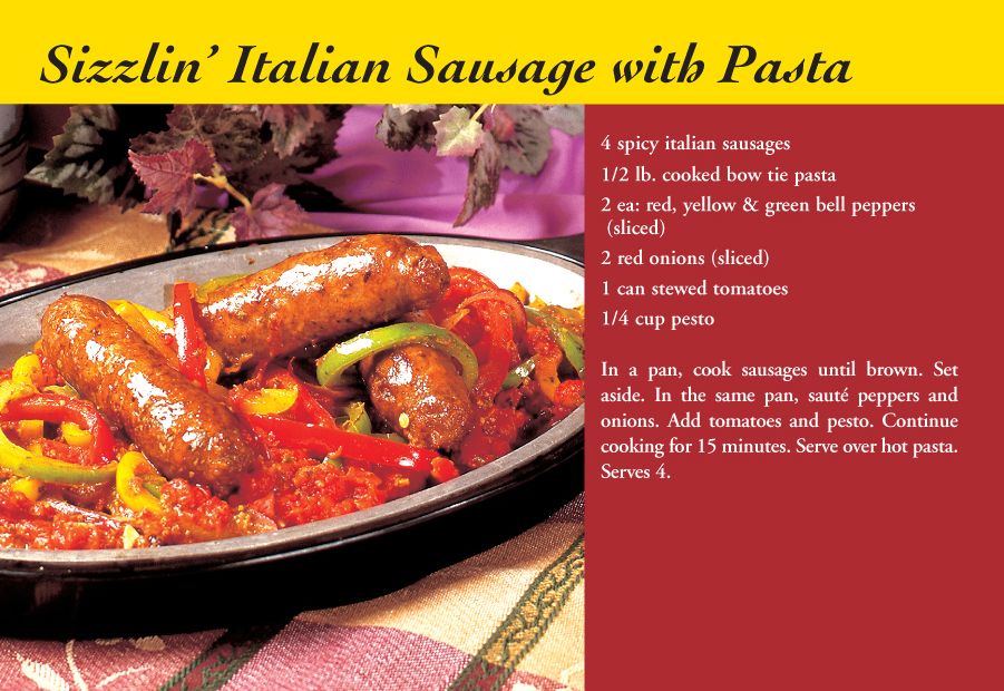 ReaMark Products: October: Sizzlin' Italian Sausage with Pasta