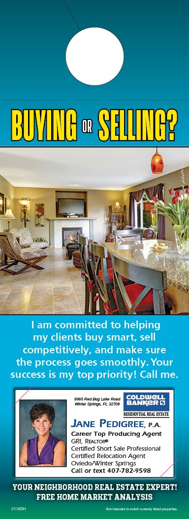 Real Estate Door Hangers with Business Card | ReaMark