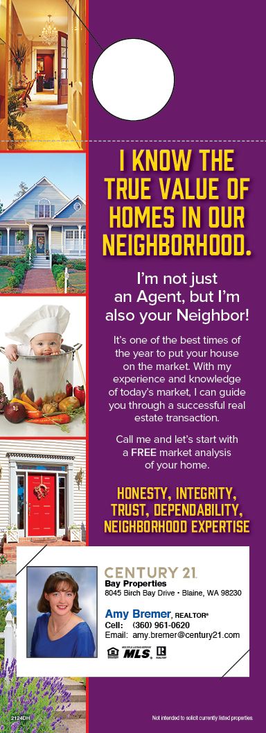 Real Estate Door Hangers with Business Card | ReaMark
