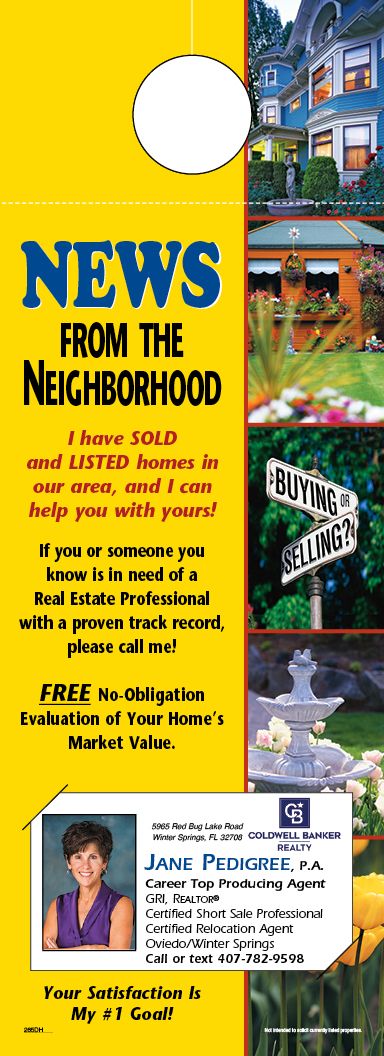 Real Estate Door Hangers with Business Card | ReaMark