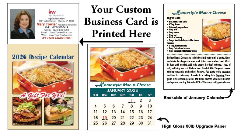 Recipe Tear-off Magnetic Calendarss for Real Estate Agents