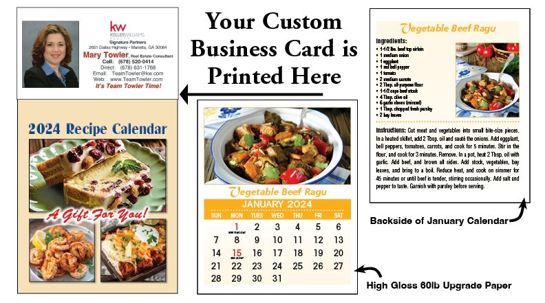 Recipe Tear-off Magnetic Calendarss for Real Estate Agents