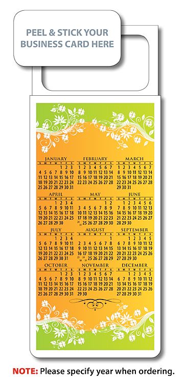 Peel N Stick Business Card Calendars for Real Estate Agents
