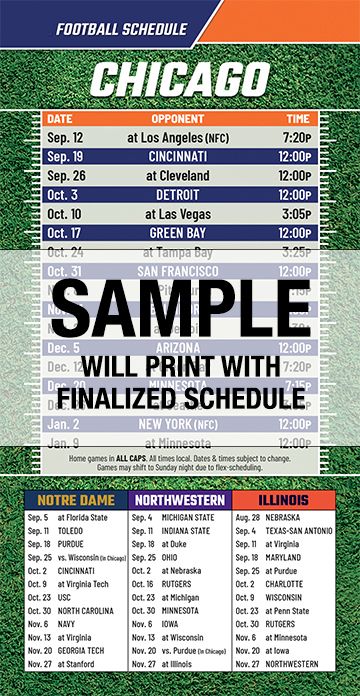 ReaMark Products: Chicago Football Schedules