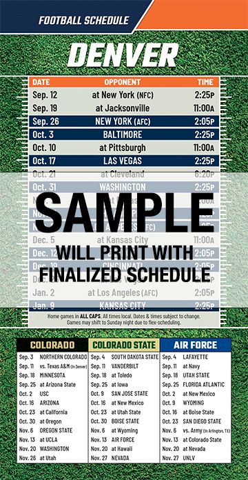 ReaMark Products: Denver Football Schedules