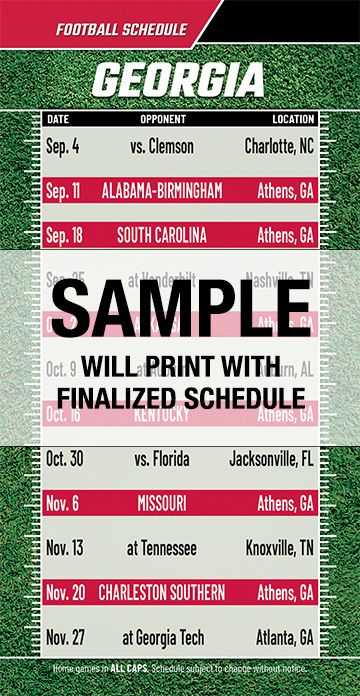 ReaMark Products: Georgia College Football Schedules