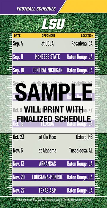 ReaMark Products: Louisiana State College Football Schedules