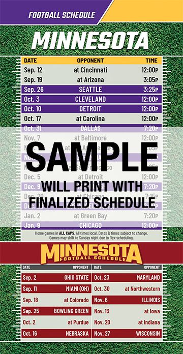 ReaMark Products: Minnesota Football Schedules