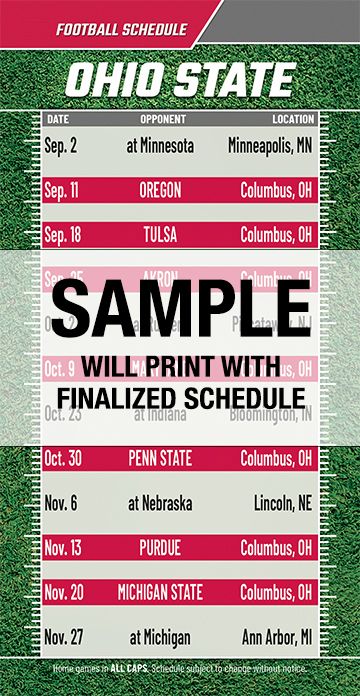 ReaMark Products: Ohio State College Football Schedules