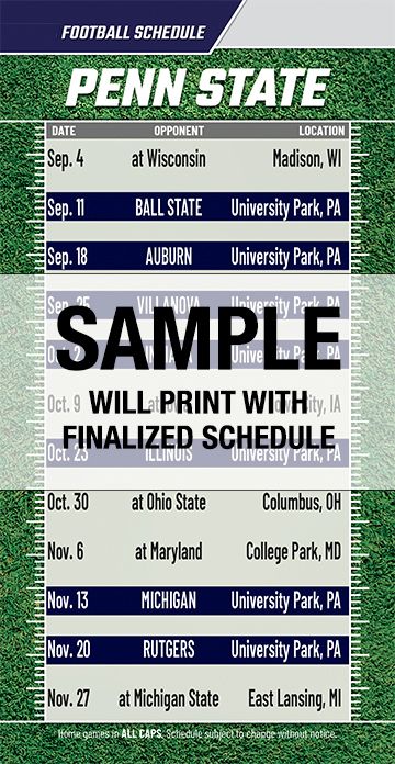 ReaMark Products: Penn State College Football Schedules