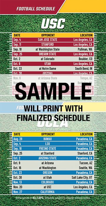 ReaMark Products: USC & UCLA College Football Schedules