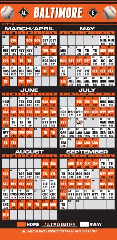 ReaMark Products: Baltimore Baseball Schedule