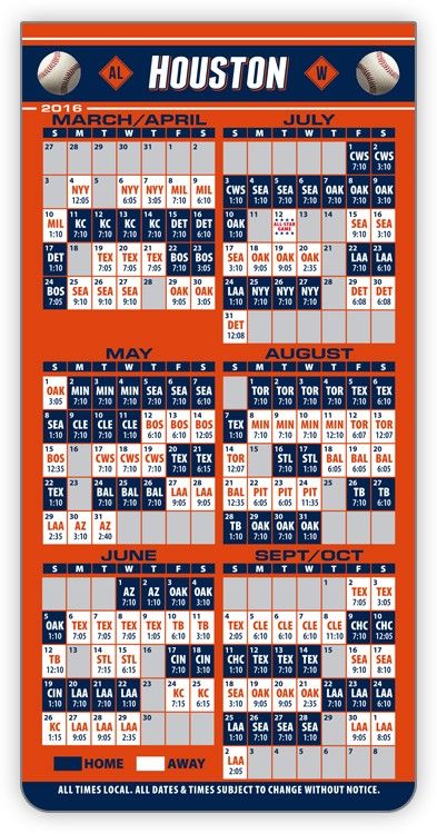 ReaMark Products: Houston Baseball Schedule