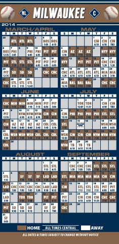 ReaMark Products: Milwaukee Baseball Schedule