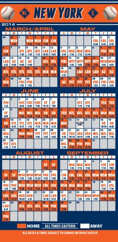 ReaMark Products: New York (NL) Baseball Schedule