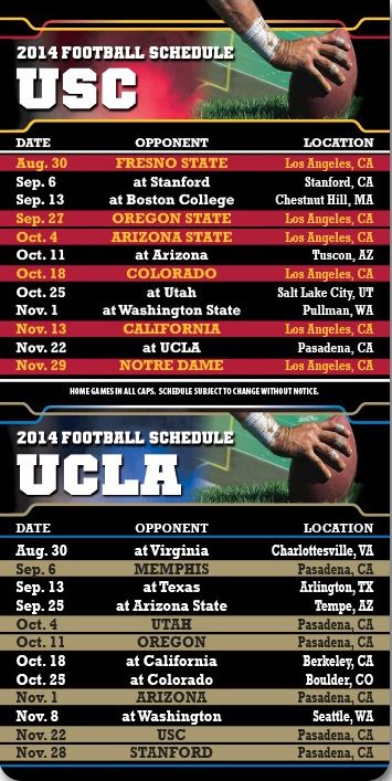 ReaMark Products: California College Football Schedules